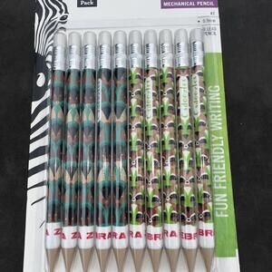 NEW 10 in pack Zebra Woodland Critters Cadoozles .9MM Mechanical Pencils #2 Z